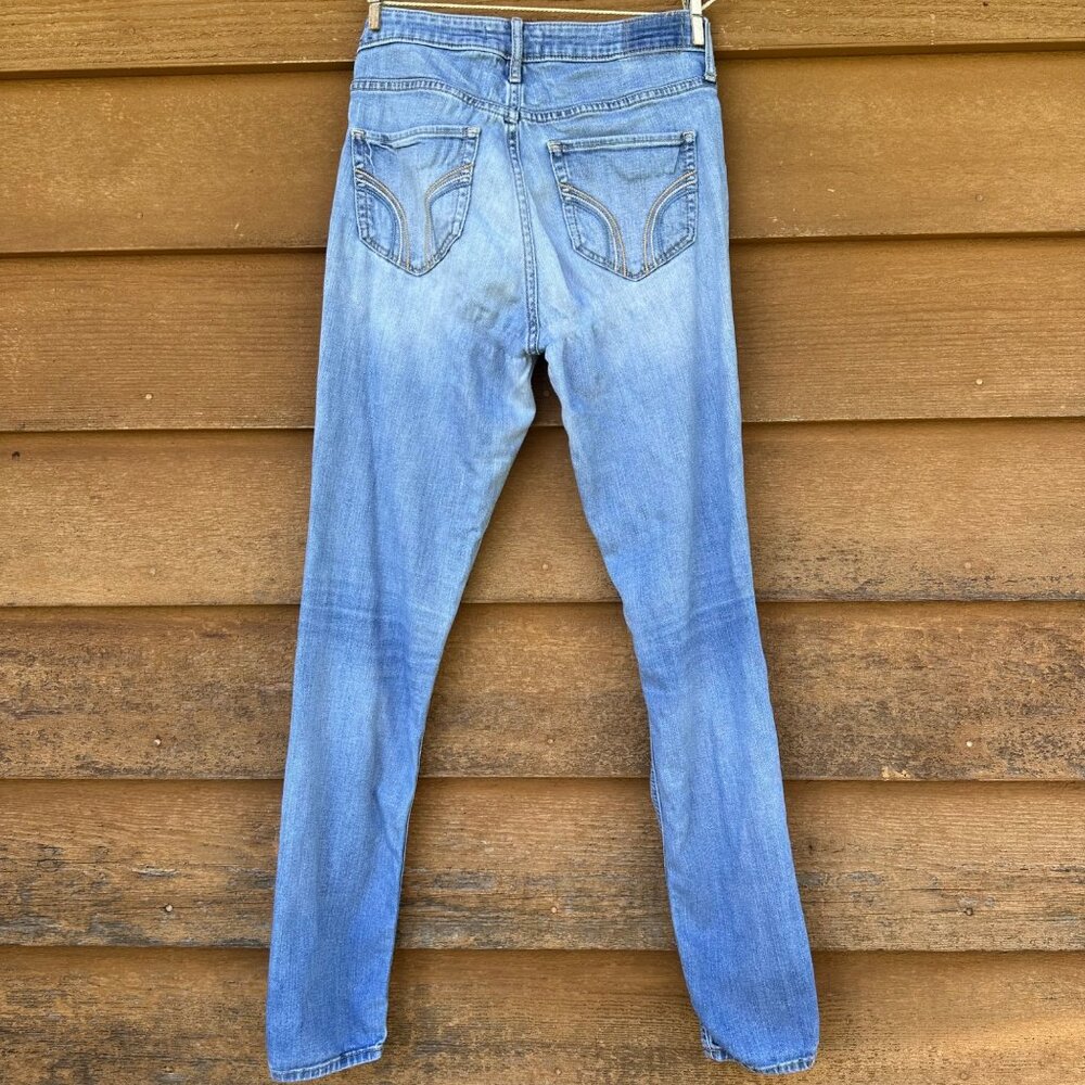 Hollister Light Blue High Rise Lightly Distressed Skinny Jeans Size 5 - Picture 3 of 13